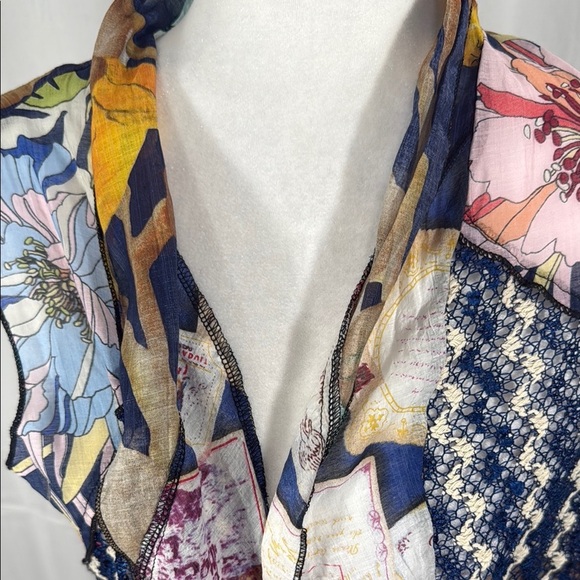 Soft Surroundings Colorful Sleeveless Floral CoverUp Top Size Small - Picture 3 of 9